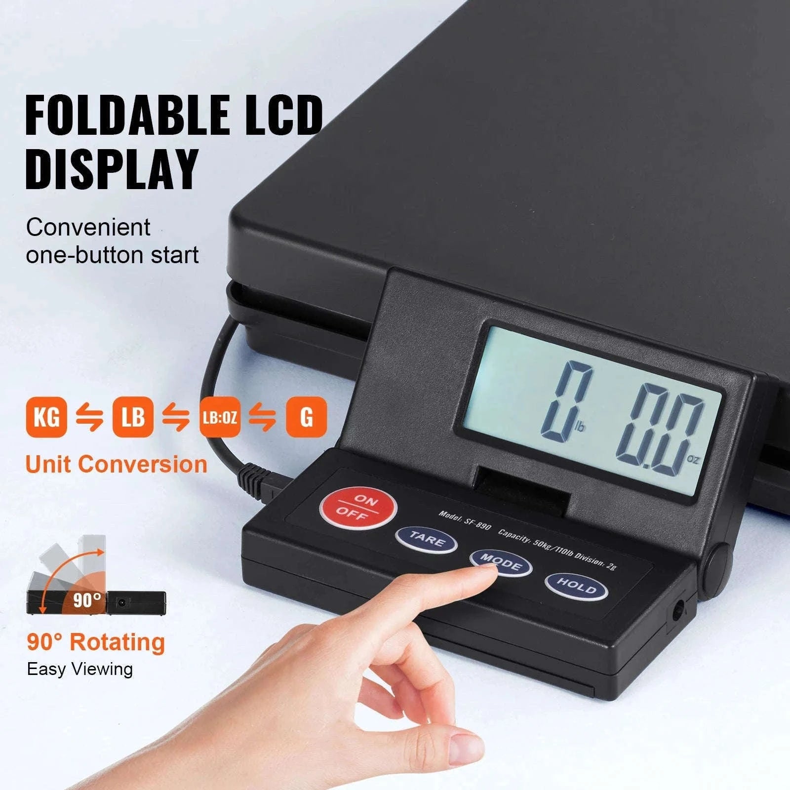 110 lb Digital Postal Shipping Scale with Foldable LCD Screen-110 lbs / United States