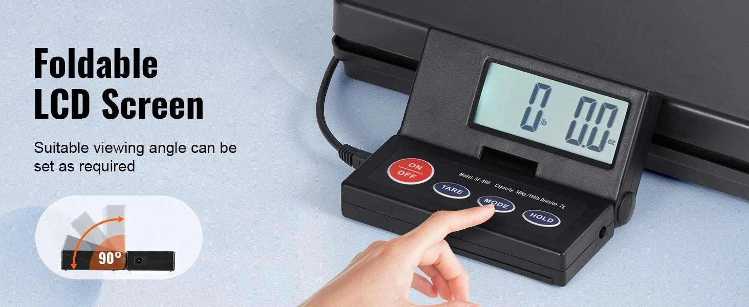 110 lb Digital Shipping Scale with Foldable LCD & Tare Function-110 lbs / United States