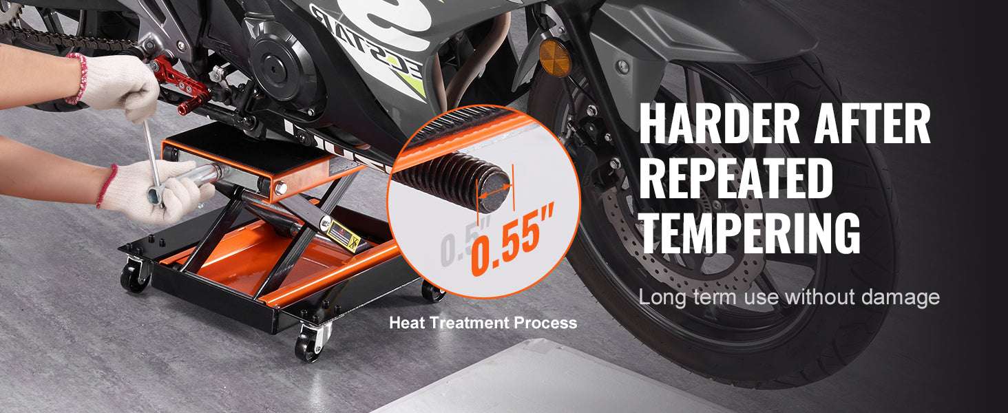 1100 lb Motorcycle Scissor Lift Jack with Dolly & Hand Crank-United States
