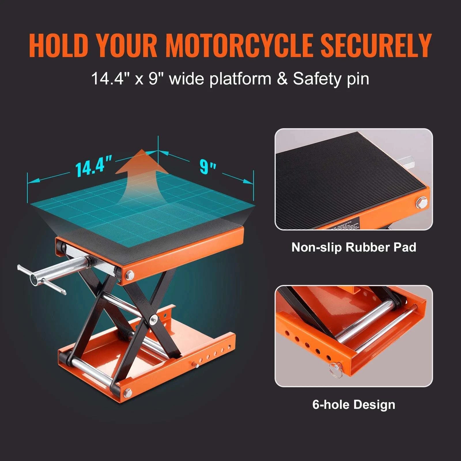 1100 lbs Motorcycle Scissor Lift Jack with Wide Deck & Safety Pin-Motorcycle Lift / spain