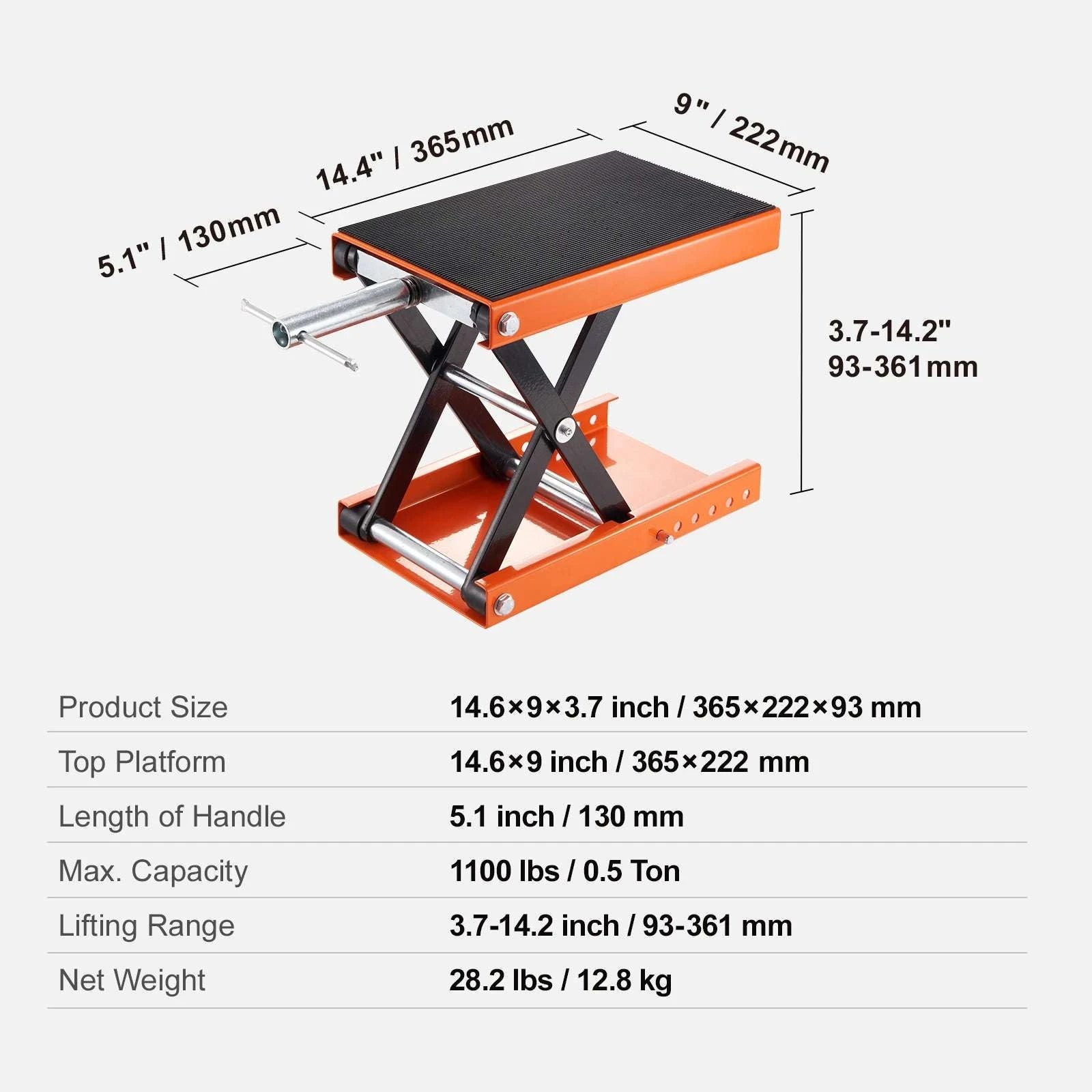 1100 lbs Motorcycle Scissor Lift Jack with Wide Deck & Safety Pin-Motorcycle Lift / spain
