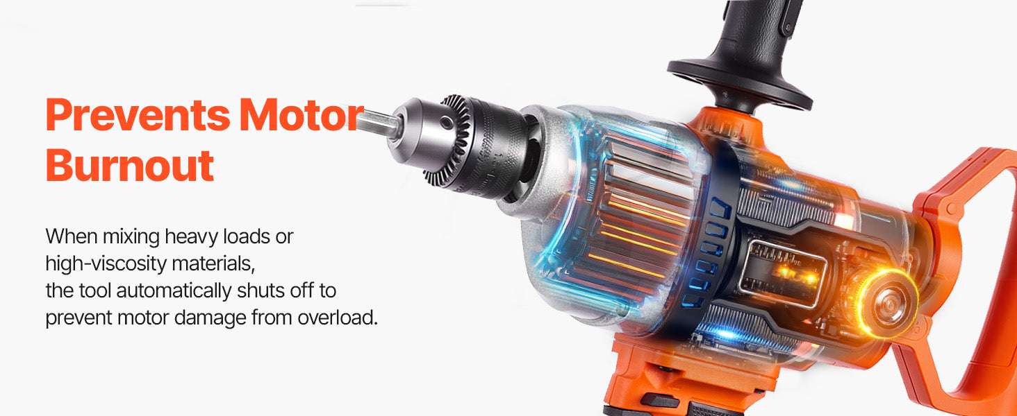 1100W Corded Drill Mixer with D-Handle & Variable Speed Control-1200W 15.89mm / United States