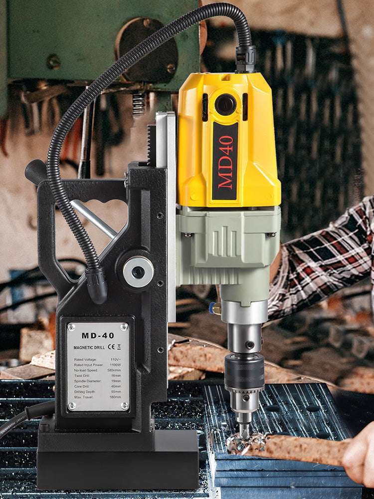 1100W Magnetic Drill Press with 12000N Base & 40mm Capacity-7 Bits / Mexico