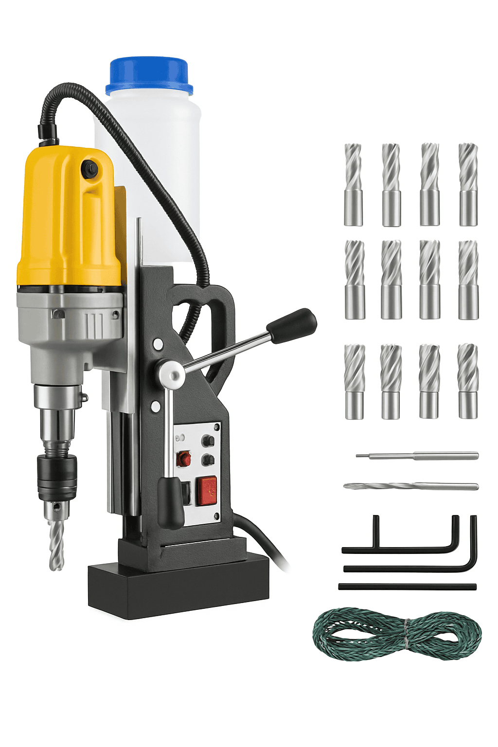1100W Magnetic Drill Press with 12000N Base & 40mm Capacity-7 Bits / Mexico