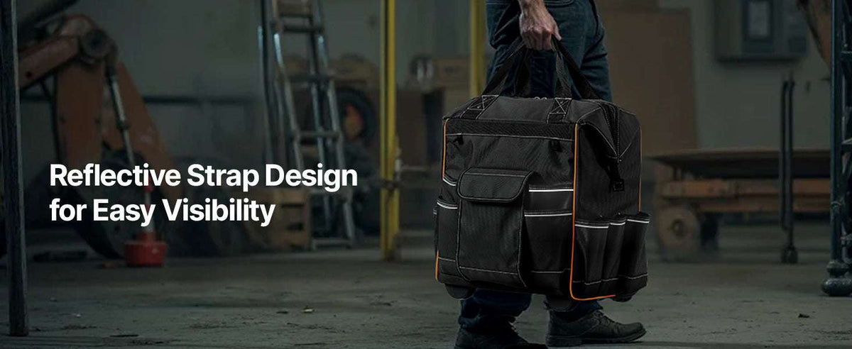 110L Rolling Tool Bag with Wheels, 25 Pockets & Telescoping Handle-18 in / United States