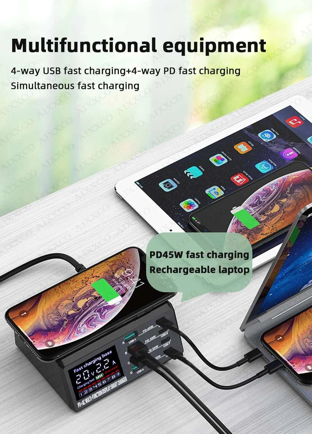 110W Multi-Port USB C Charger Station with PD & QC Fast Charge-EU Plug / 110W Charger Station