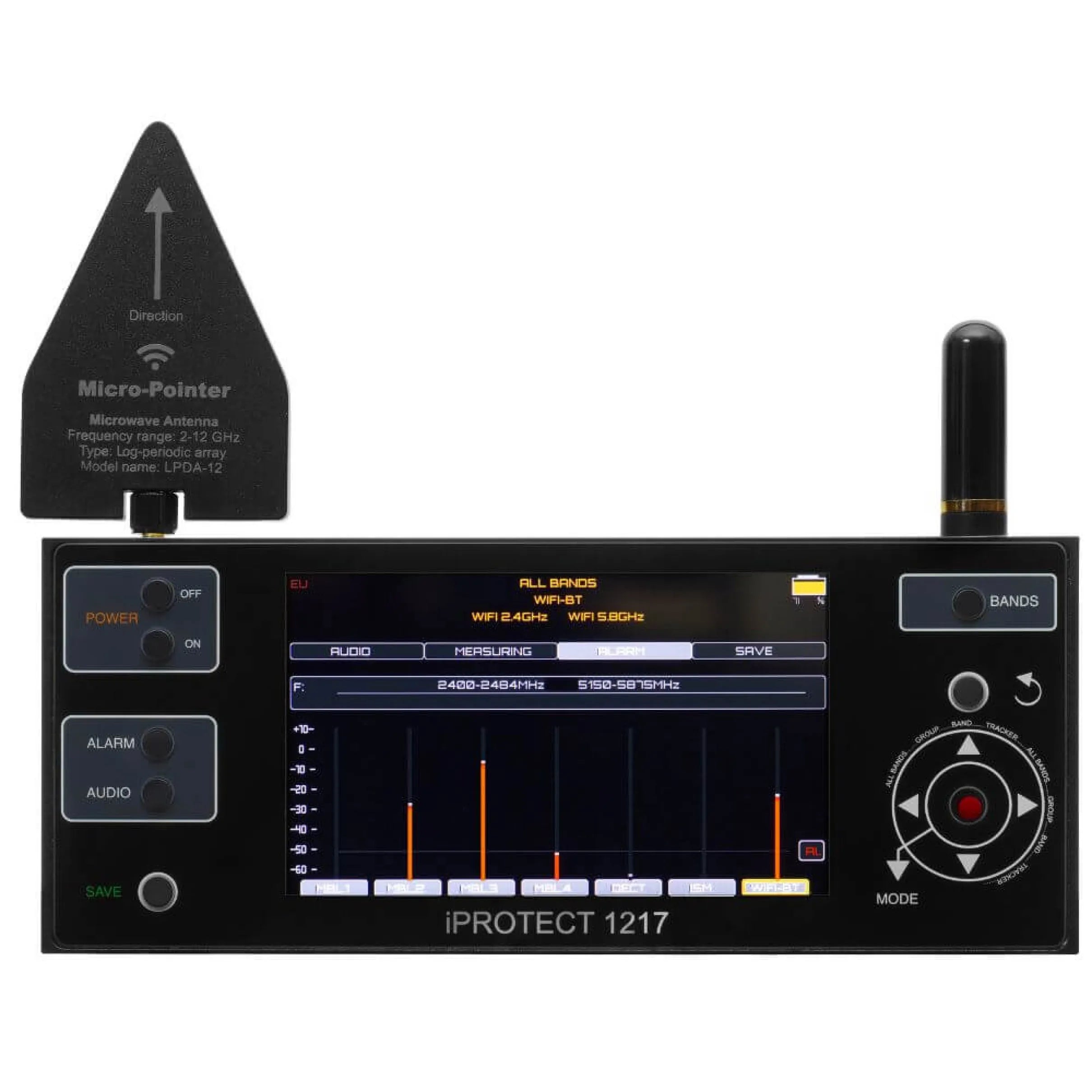iProtect 1217 Multibands RF-detektor för dolda enheter och GPS-spårning