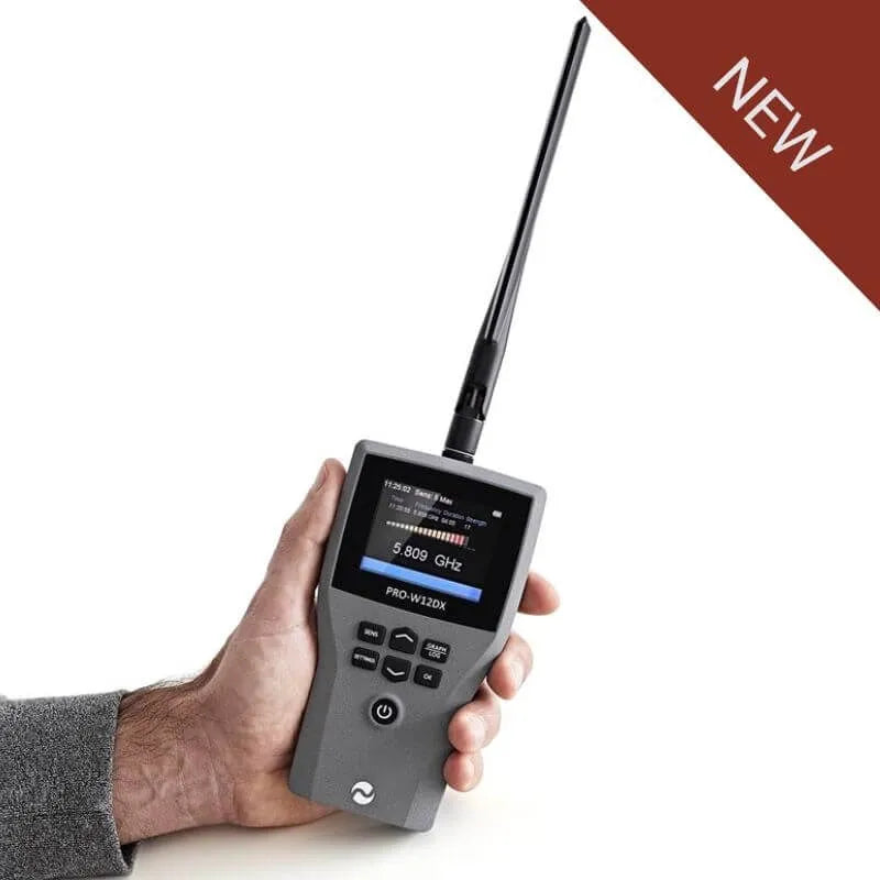Bredbands-RF-detektor 0–12 GHz med signalinspelning och live-skanning