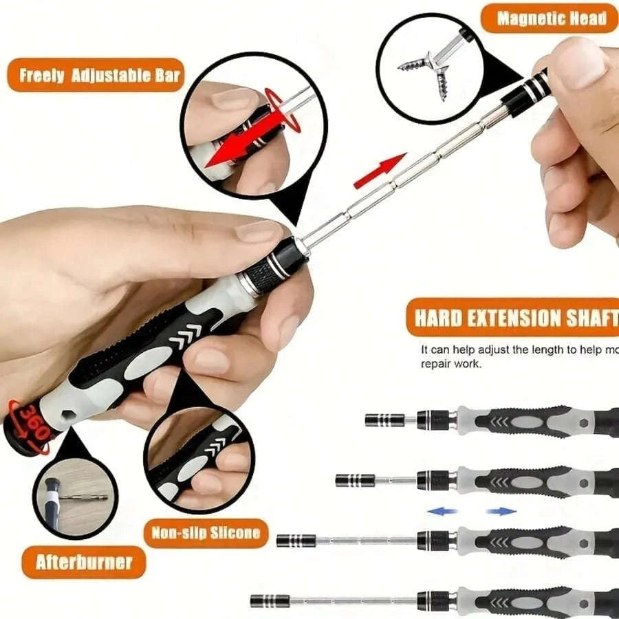 115-in-1 Screwdriver Set Multi-Bit Steel Precision Repair Kit-black / United States