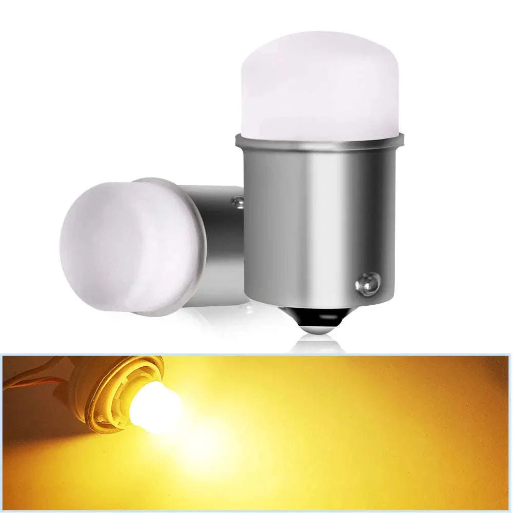1157 1156 LED Bulb 12V 9SMD White Amber-8PCS / Ba15s Yellow