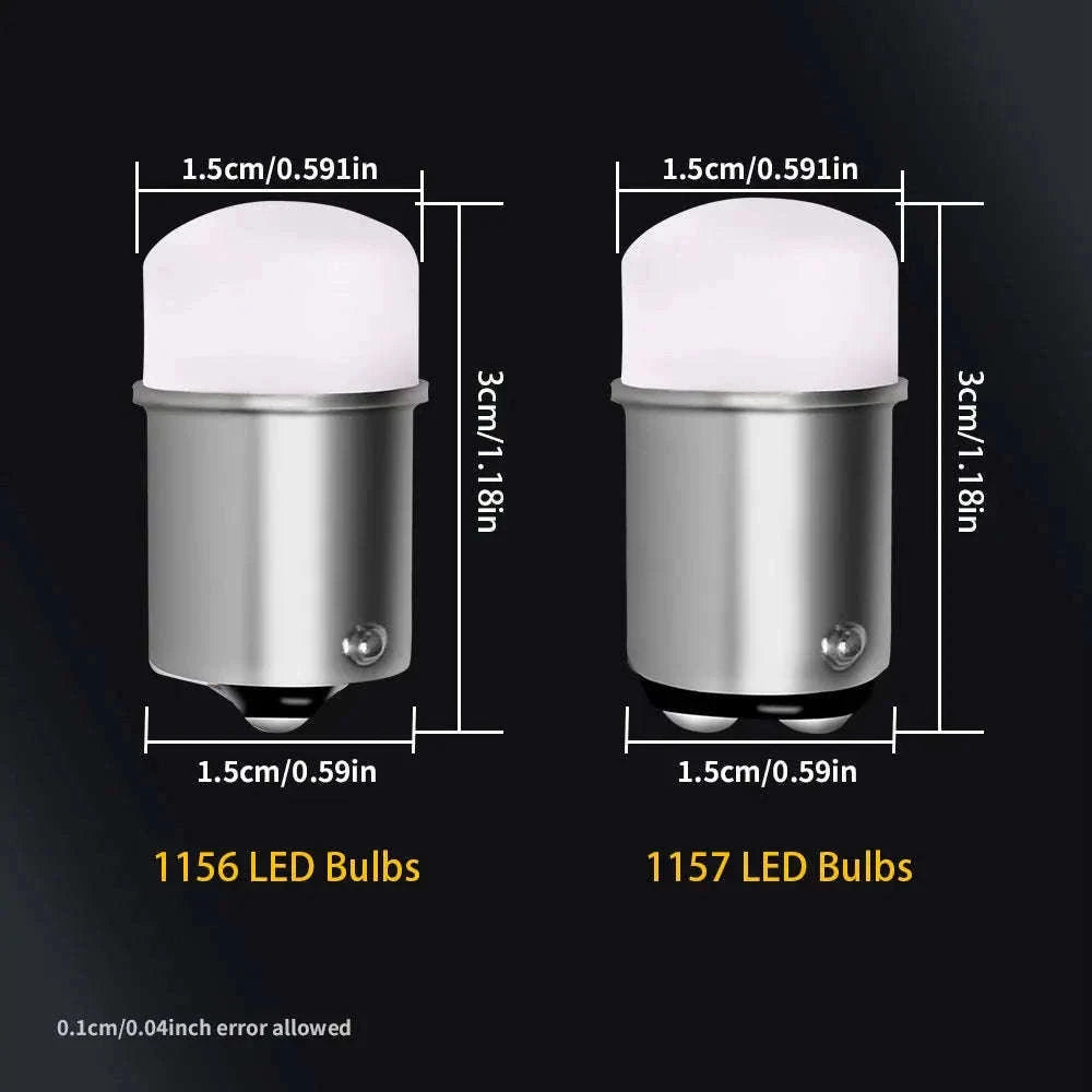1157 1156 LED Bulb 12V 9SMD White Amber-8PCS / Ba15s Yellow