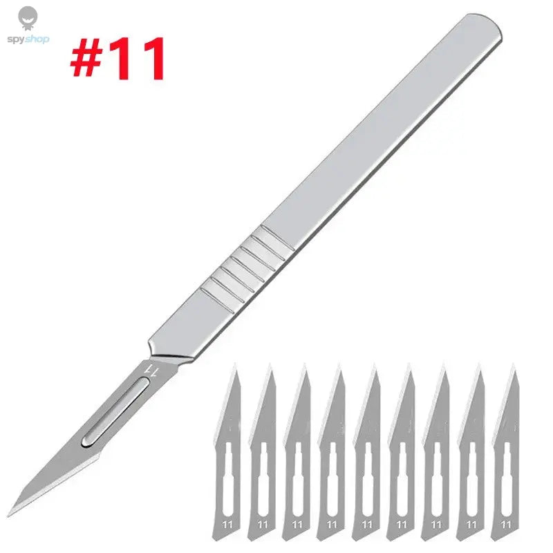 11# 23# Carbon Steel Carving Metal Scalpel Blades Handle Scalpel DIY Cutting Repair Animal Surgical Knife Tool Kits Box Non Slip 
