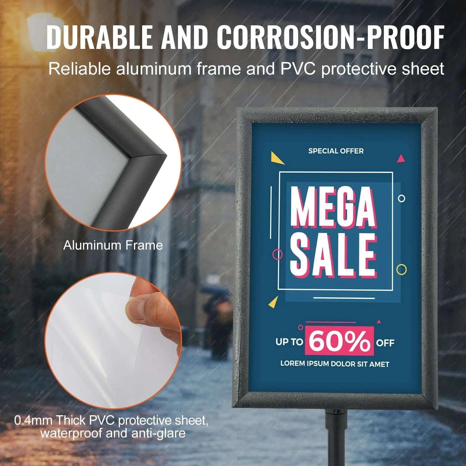 11x17 Adjustable Floor Sign Holder Stand with Weighted Base-11x17in / Poland