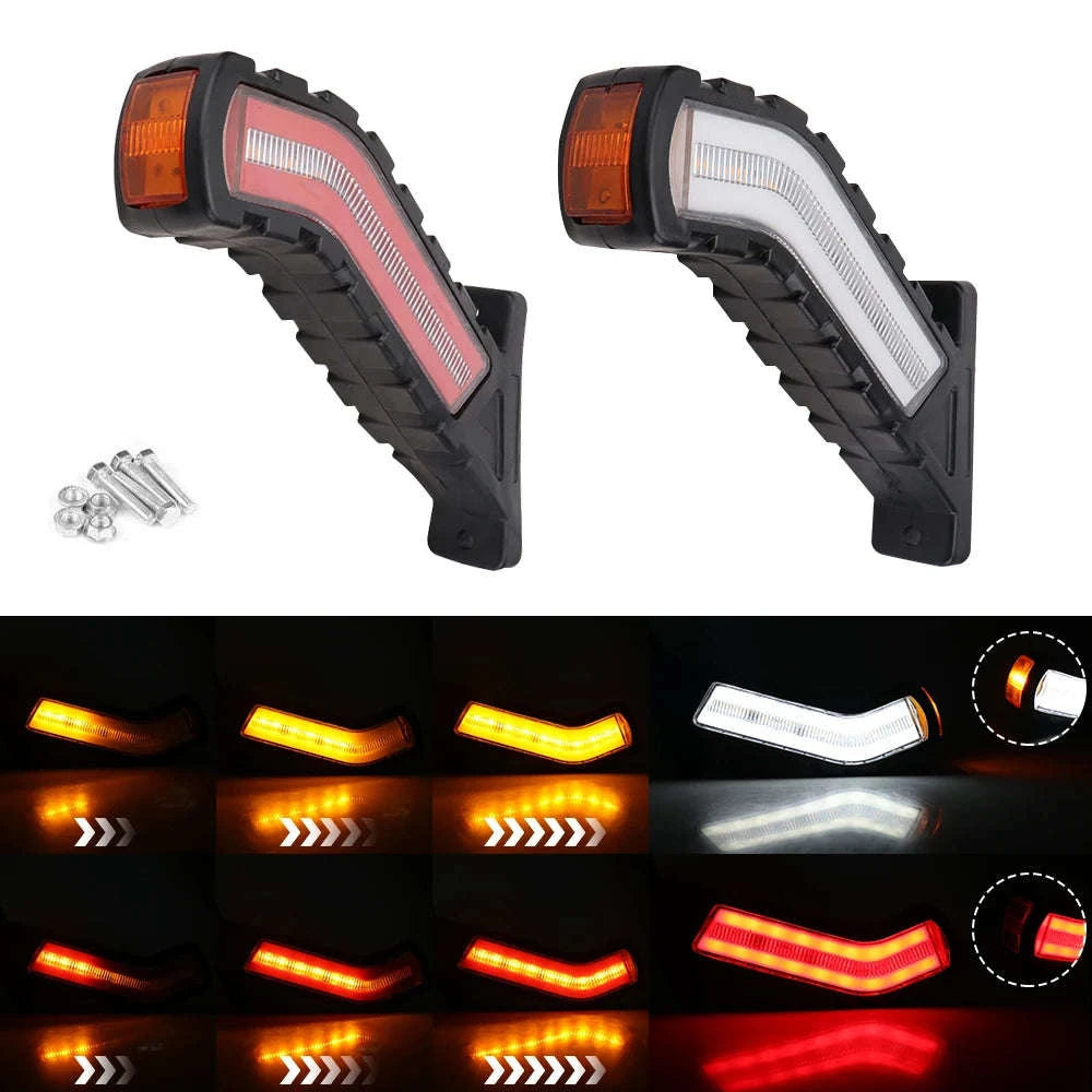 12-24V 2pc LED Side Marker Lights for Trailer Truck Van Pickup-2pcs