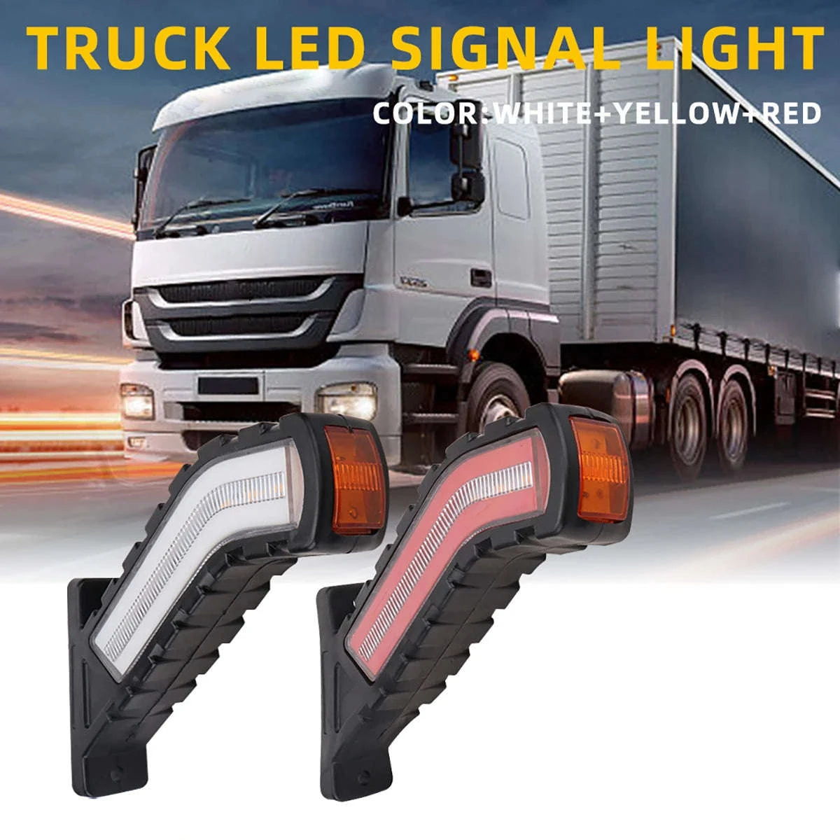 12-24V 2pc LED Side Marker Lights for Trailer Truck Van Pickup-2pcs