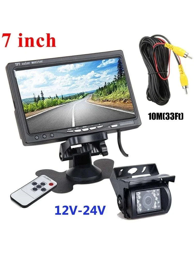 12-24V Wired Rear View Camera System with 7 Inch Monitor and 10m Cable-monitor and1 camera