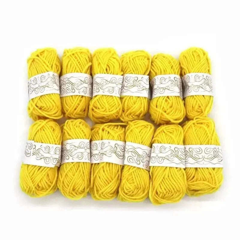 12-Color Yarn Starter Kit for Crochet & Knitting-12pcs white
