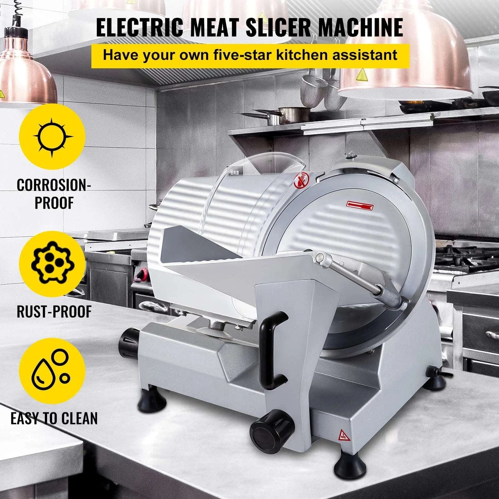 12" Electric Meat Slicer 320W Deli Food Cutter with Adjustable Thickness-france
