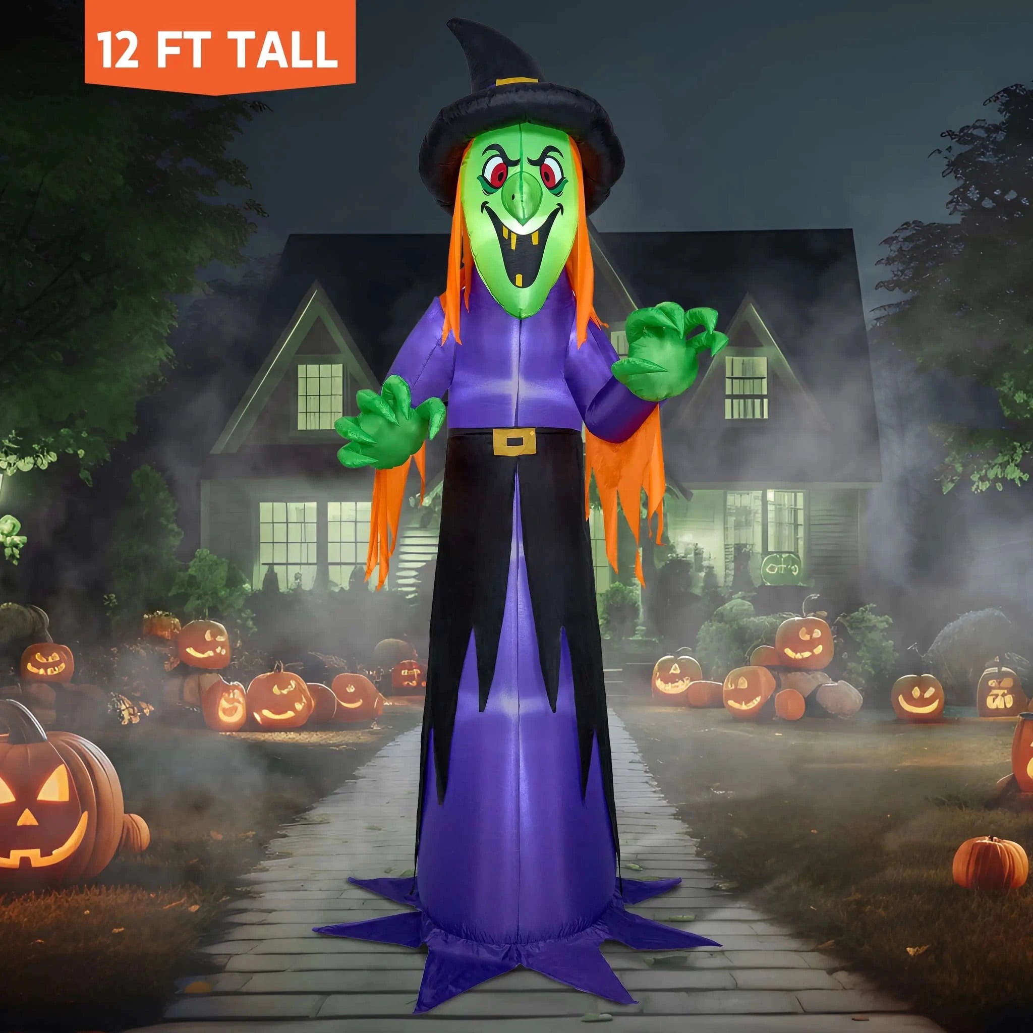 12 FT Halloween Inflatable Grim Reaper with LED Lights-grim reaper / United States