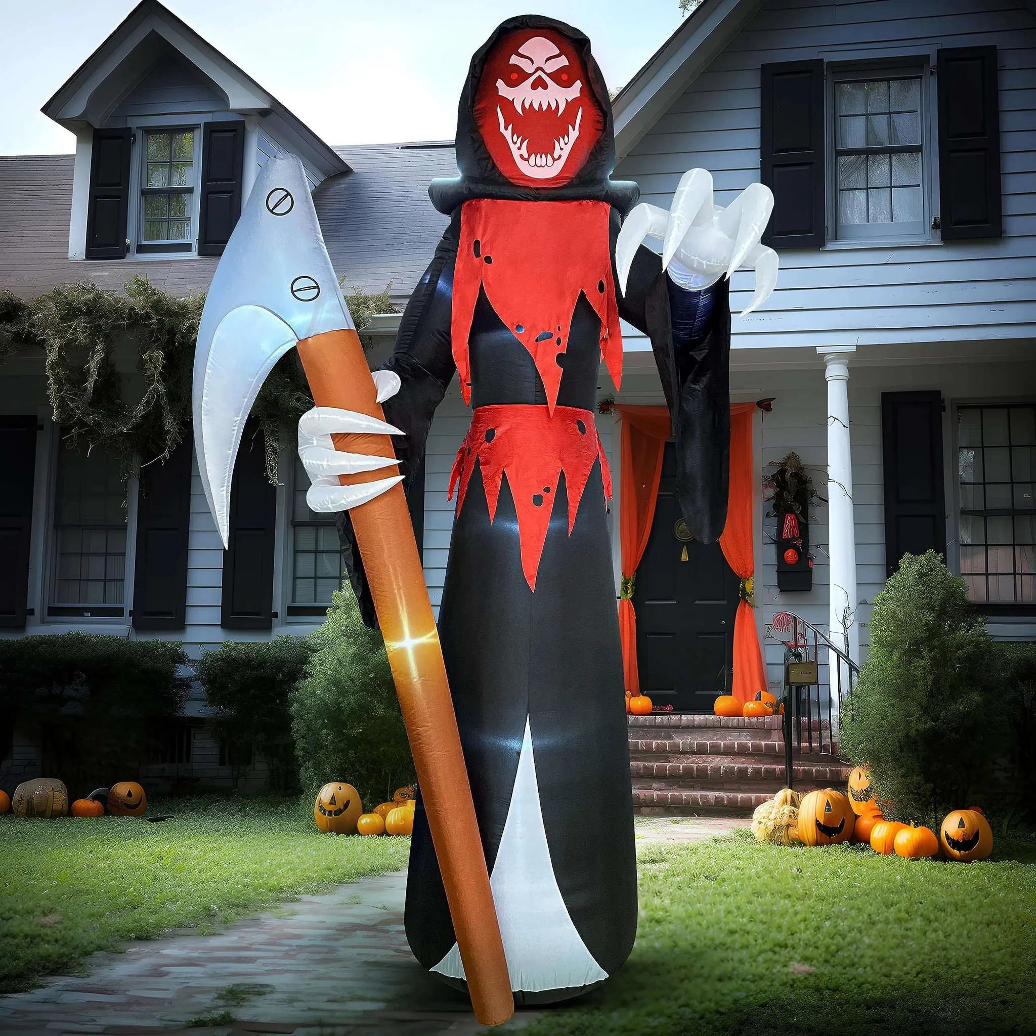 12 FT Halloween Inflatable Grim Reaper with LED Lights-grim reaper / United States