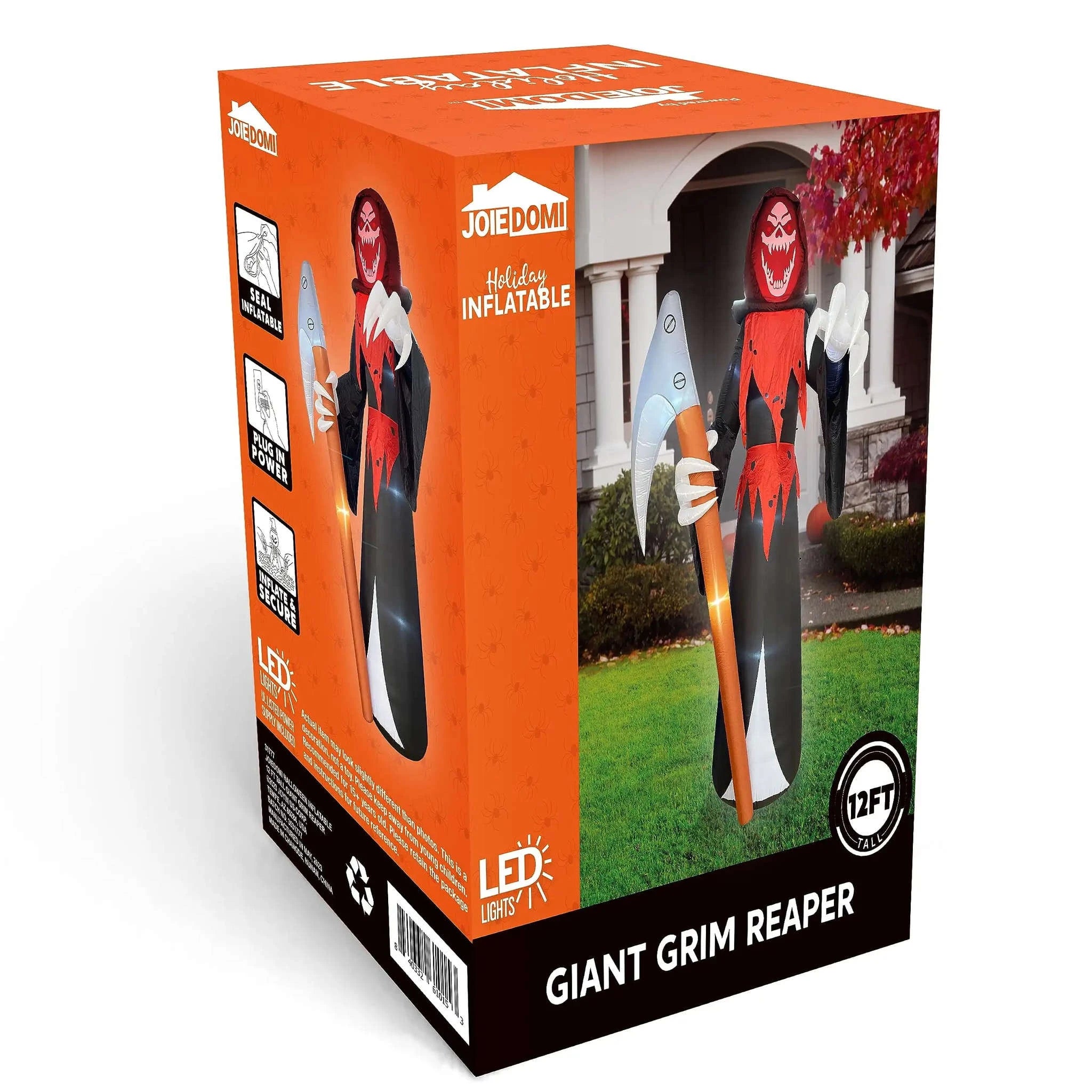 12 FT Halloween Inflatable Grim Reaper with LED Lights-grim reaper / United States