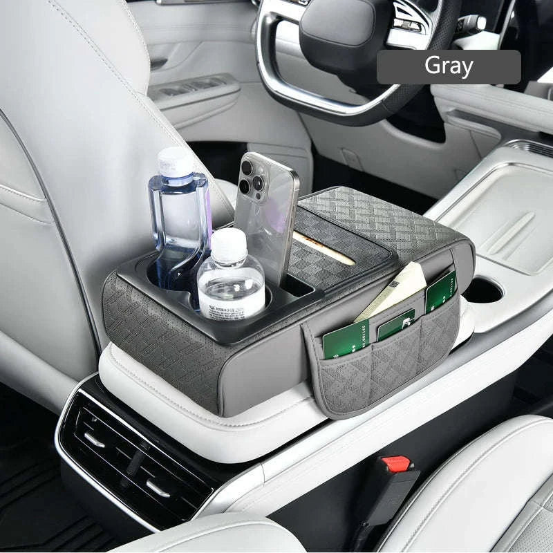 12 in 1 Car Armrest Cushion with Multi-Pocket Storage-Black