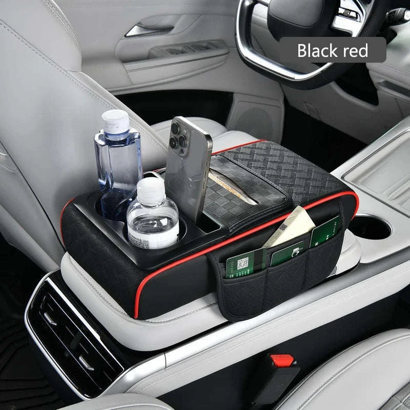12 in 1 Car Armrest Cushion with Multi-Pocket Storage-Black
