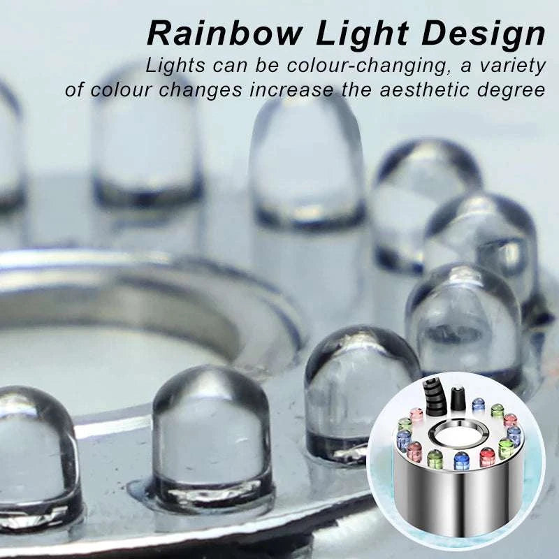 12 LED Ultrasonic Mist Maker Fogger for Pond, Fountain & Party Decor-AU Plug