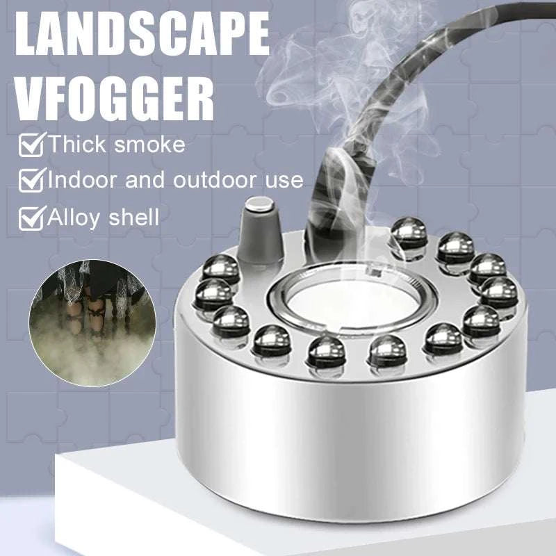 12 LED Ultrasonic Mist Maker Fogger for Pond, Fountain & Party Decor-AU Plug