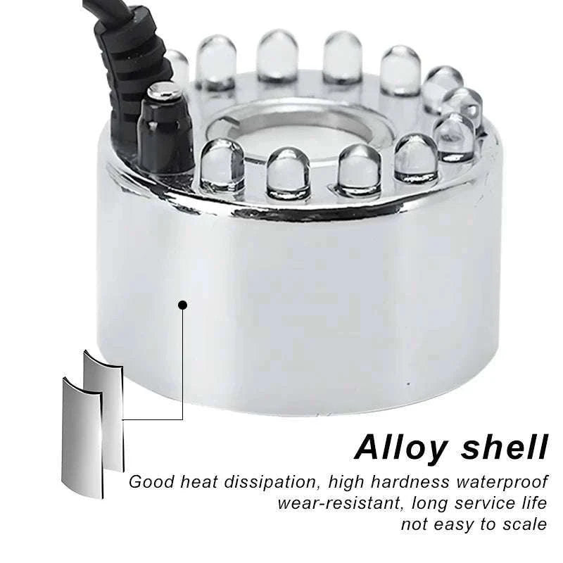 12 LED Ultrasonic Mist Maker Fogger for Pond, Fountain & Party Decor-AU Plug