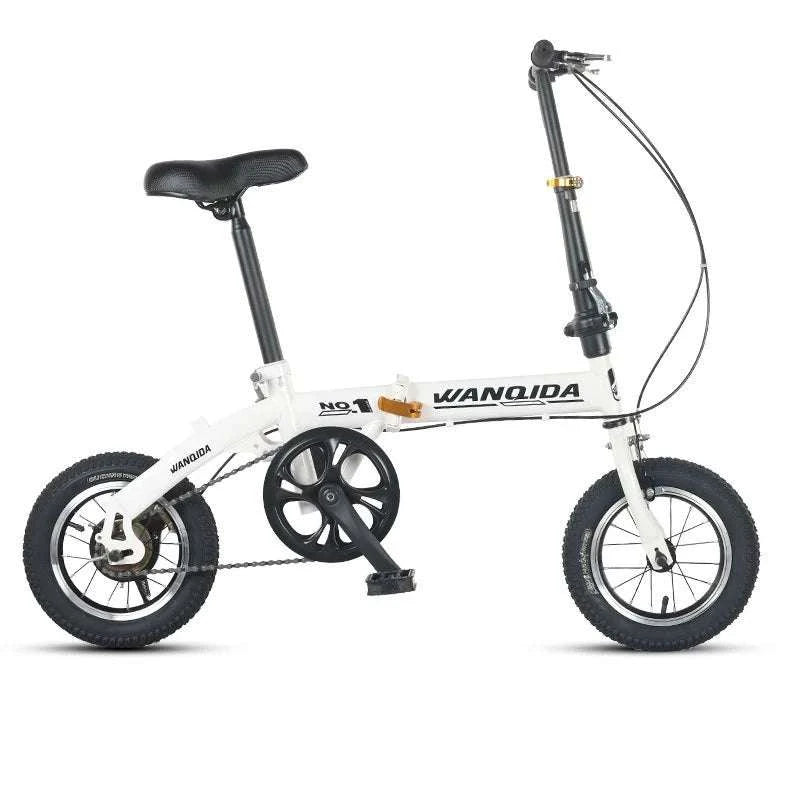 12" Mini Folding Bike with Disc Brakes – Compact City Bicycle-Black upgraded