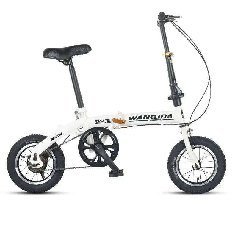 12" Mini Folding Bike with Disc Brakes – Compact City Bicycle-Black upgraded