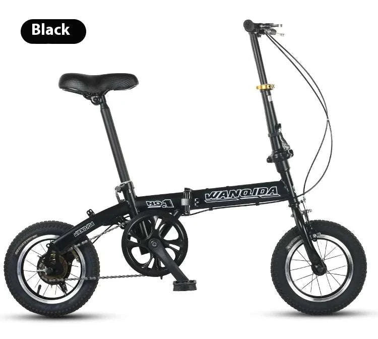 12" Mini Folding Bike with Disc Brakes – Compact City Bicycle-Black upgraded