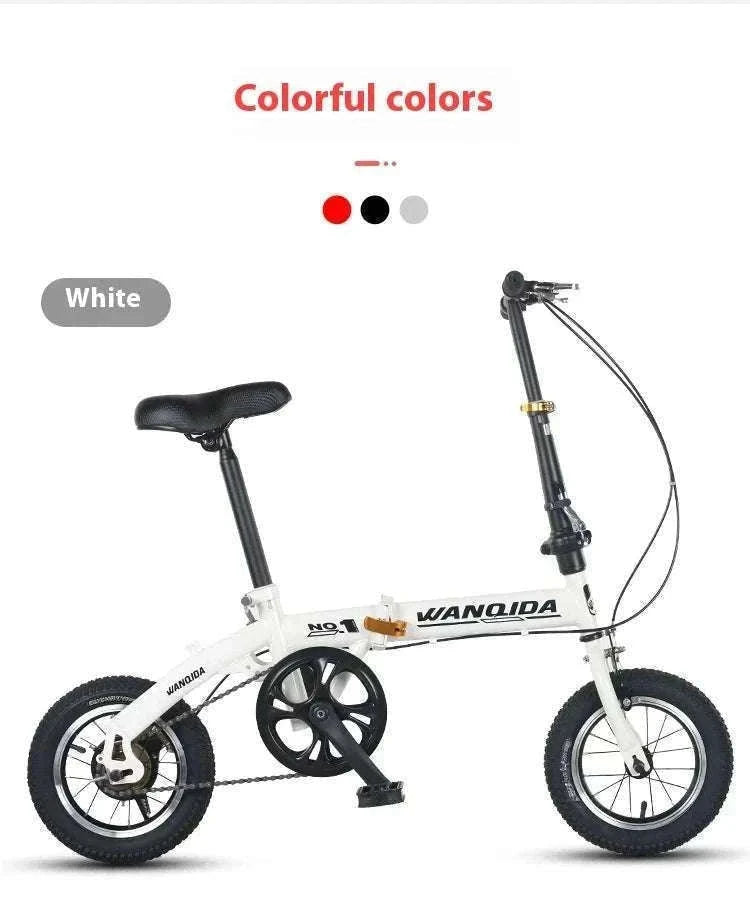 12" Mini Folding Bike with Disc Brakes – Compact City Bicycle-Black upgraded