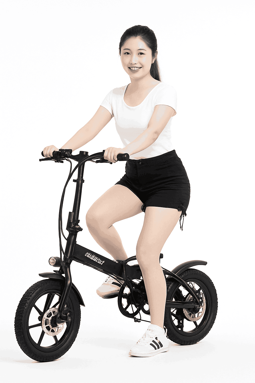 12" Mini Folding Bike with Disc Brakes – Compact City Bicycle-Black upgraded