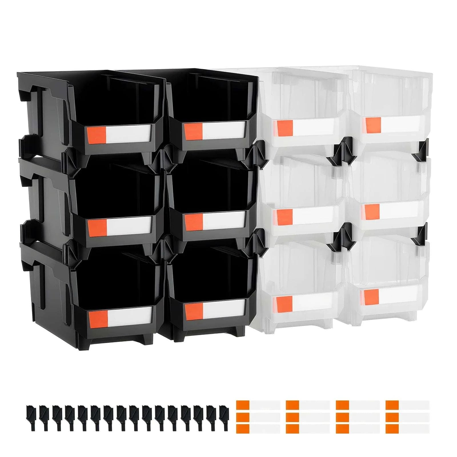 12-Pack Stackable Storage Bins with Front Access for Easy Organization-12pcs / france