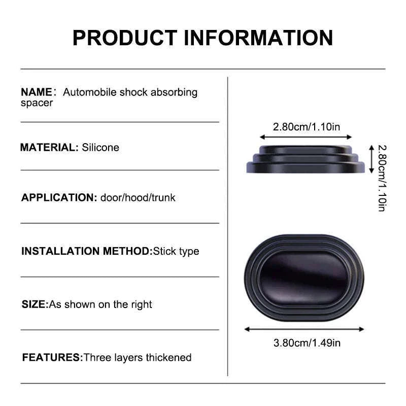 12-Piece Car Door Shock Absorber Pads-with logo