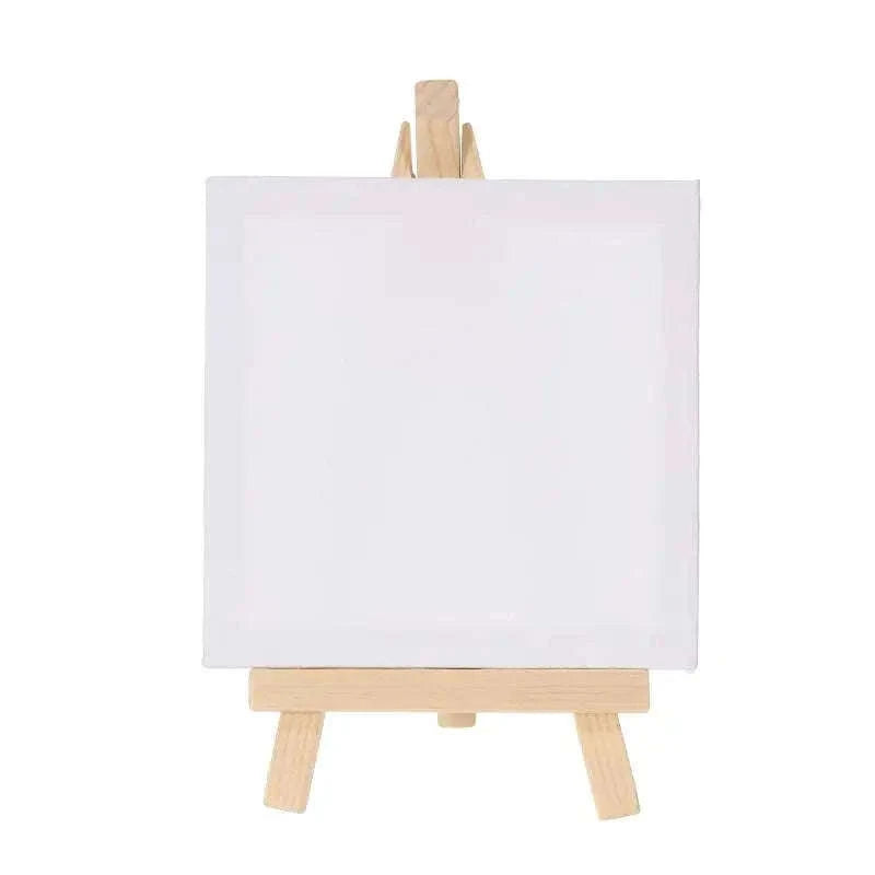 12-Piece Mini Easel and 3x3-Inch Canvas Set for Artists-10x10cm