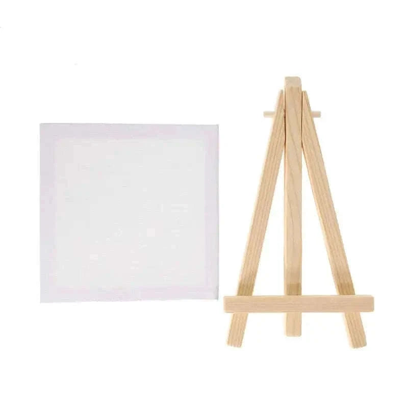 12-Piece Mini Easel and 3x3-Inch Canvas Set for Artists-10x10cm