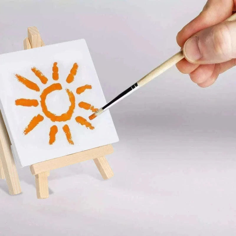 12-Piece Mini Easel and 3x3-Inch Canvas Set for Artists-10x10cm