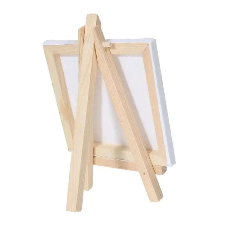 12-Piece Mini Easel and 3x3-Inch Canvas Set for Artists-10x10cm