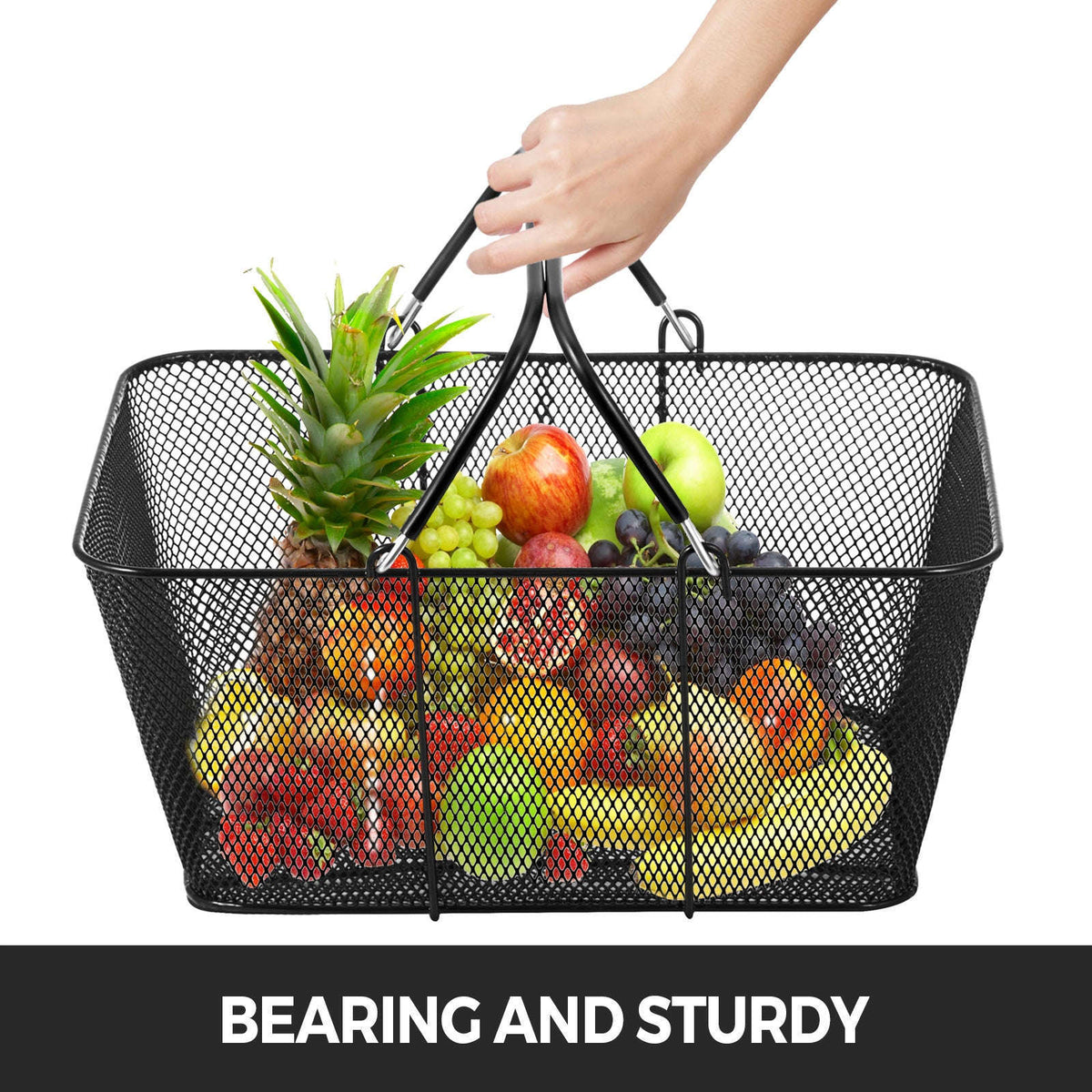 12-Piece Shopping Baskets with Handles and Stand-12pcs / United States