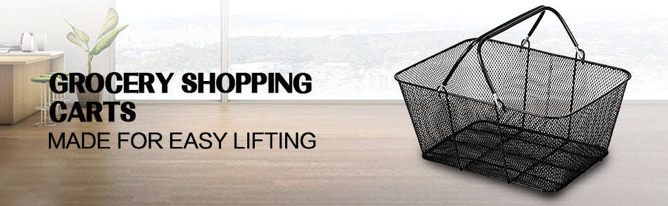 12-Piece Shopping Baskets with Handles and Stand-12pcs / United States
