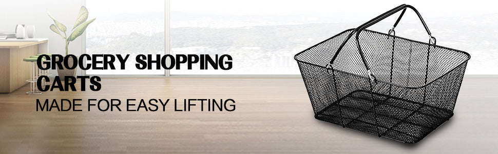 12-Piece Shopping Baskets with Handles and Stand-12pcs / United States