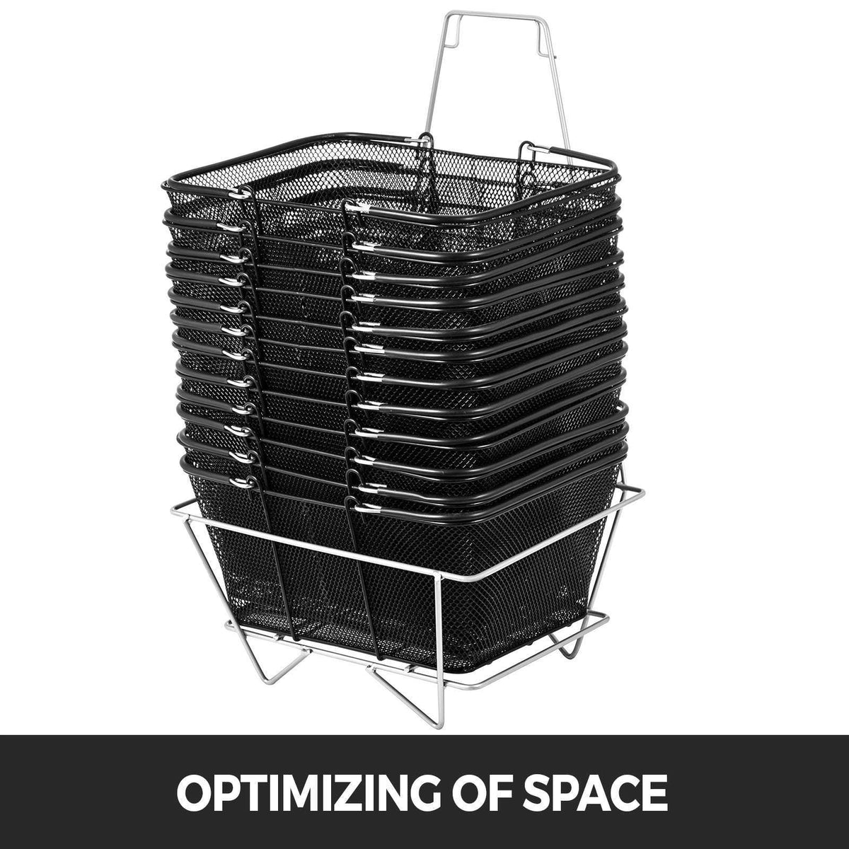 12-Piece Shopping Baskets with Handles and Stand-12pcs / United States