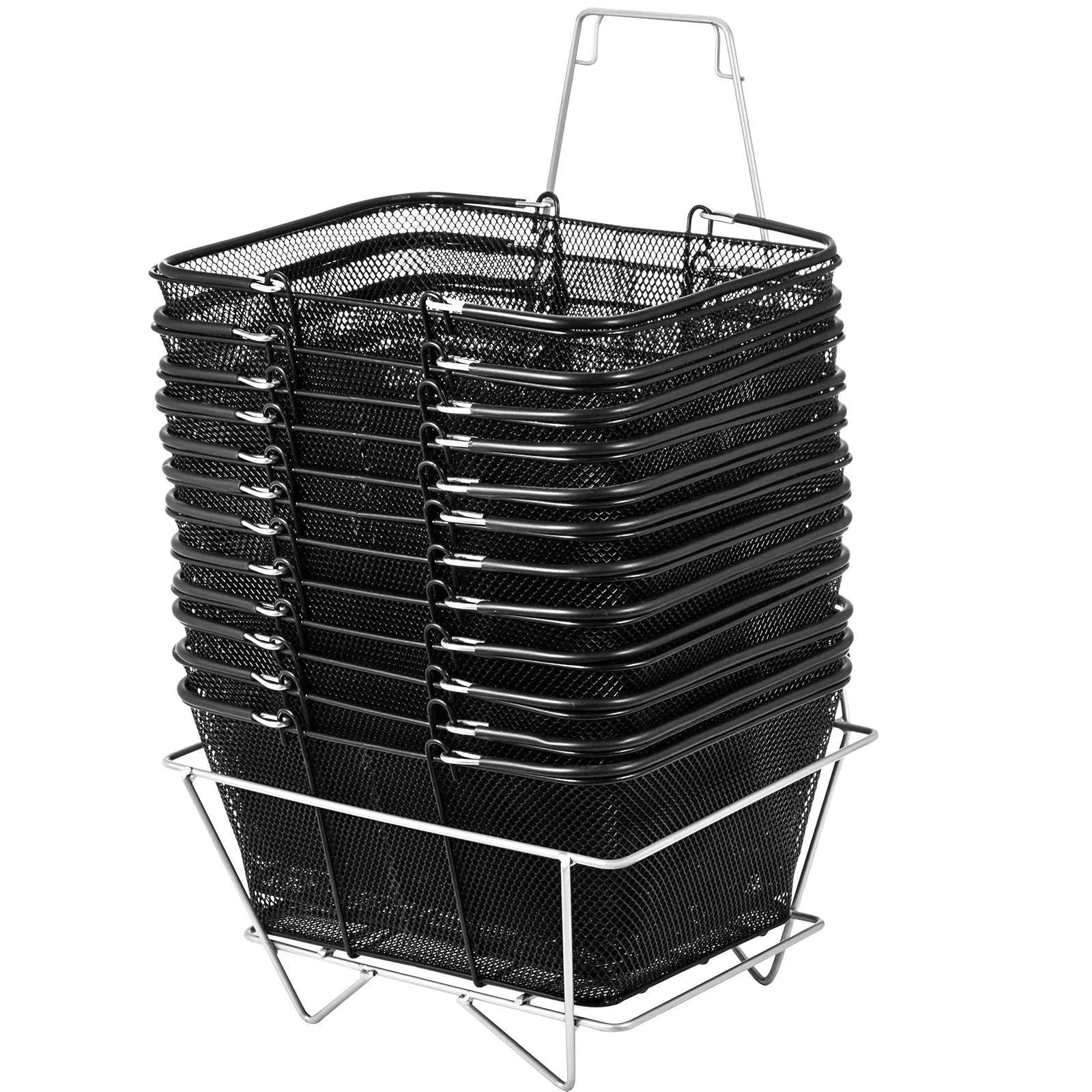 12-Piece Shopping Baskets with Handles and Stand-12pcs / United States