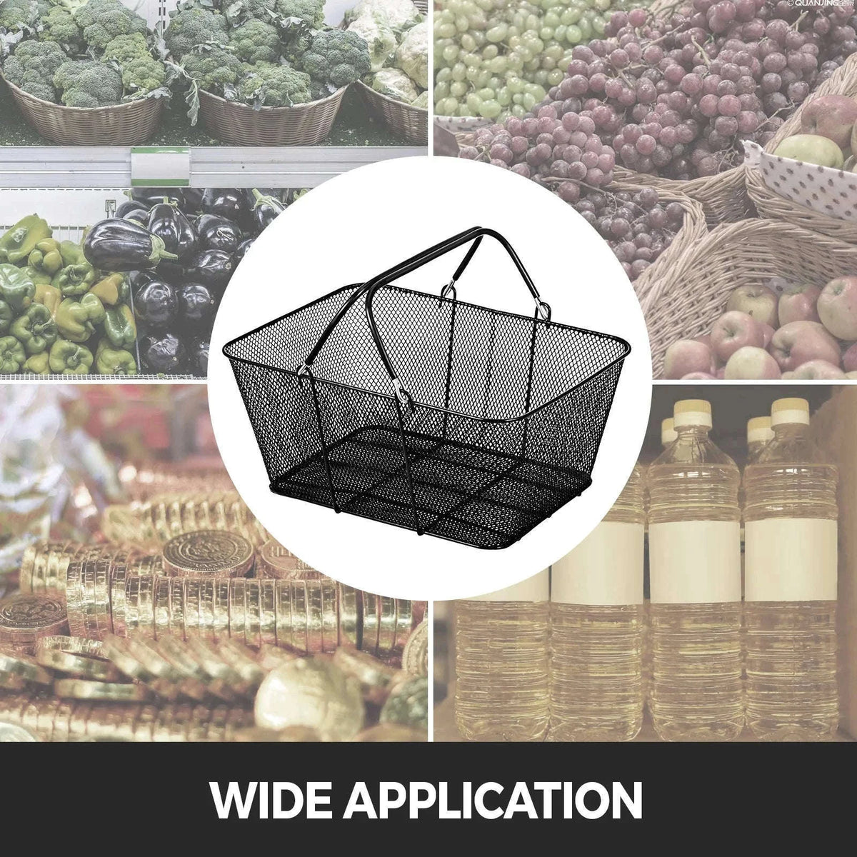 12-Piece Shopping Baskets with Handles and Stand-12pcs / United States