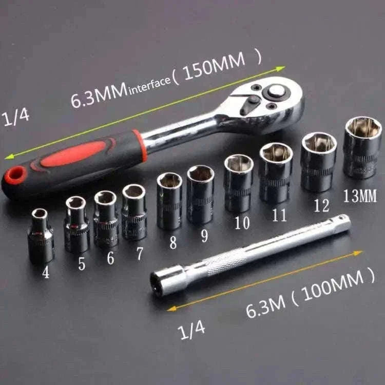 12-Piece Socket Wrench Set for Everyday Repairs-Default Title