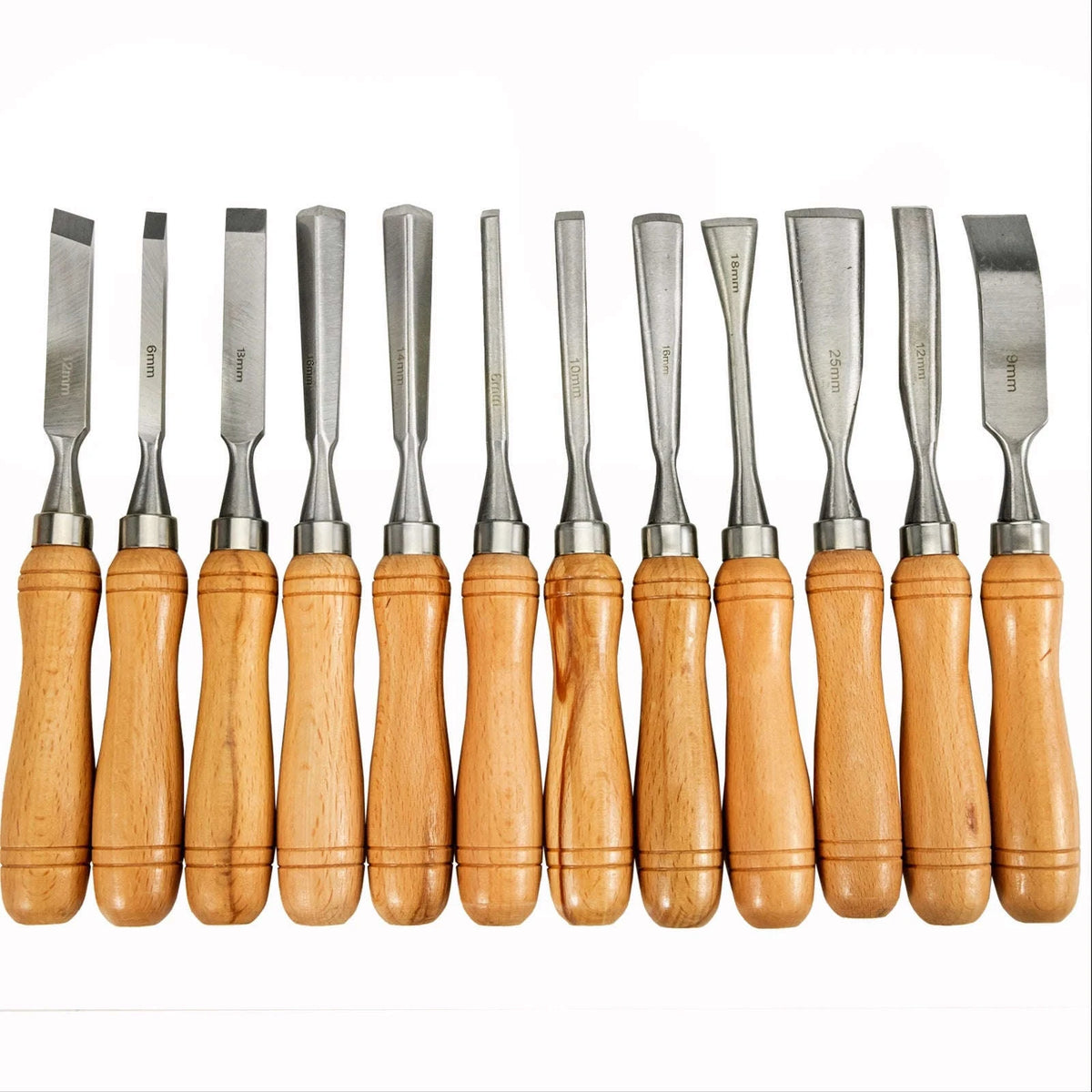 12-Piece Wood Lathe Chisel Set with Wooden Case-12PCS / france