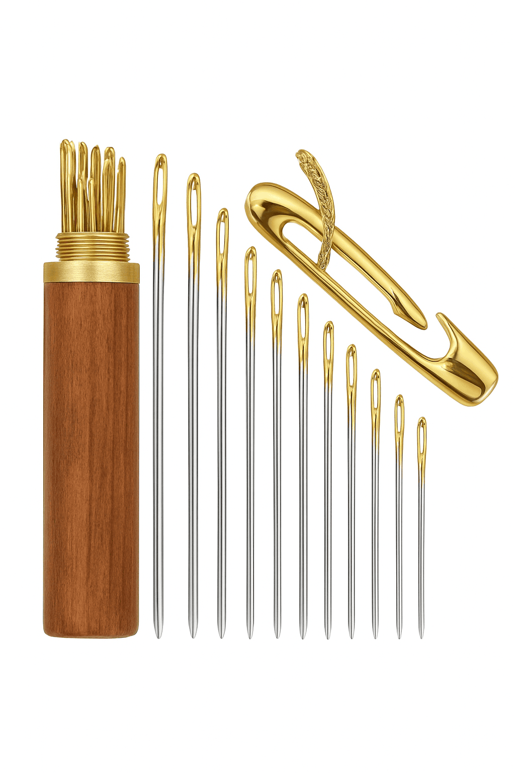 12 Side-Threading Sewing Needles for Easier DIY Mending-Gold 12pcs